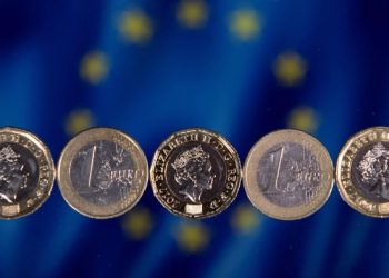 Sterling hovers near highest level against euro since Brexit vote