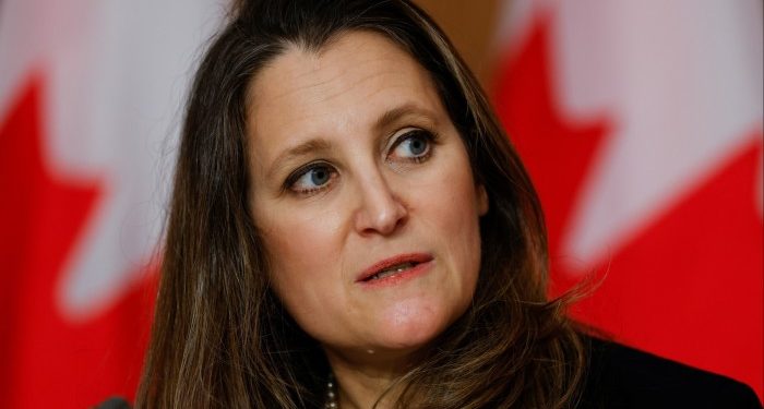 Canada’s finance minister Chrystia Freeland resigns