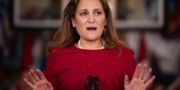 Canada should respond to Trump with tariffs on Musk’s Teslas, Freeland says