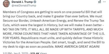 Trump insistent on tariffs, tax cuts, US energy