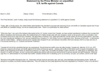 Canada confirms 25% retaliatory tariffs on US imports it Trump's imposts go into effect