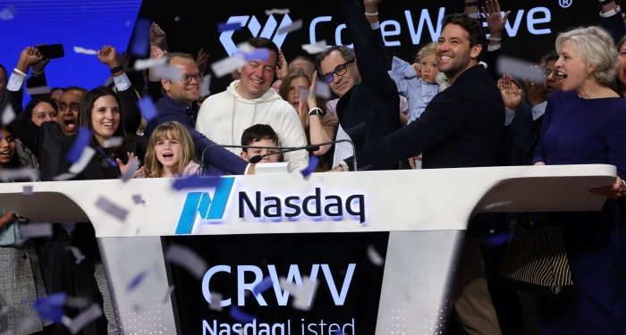 CoreWeave treads water in market debut after downsized IPO