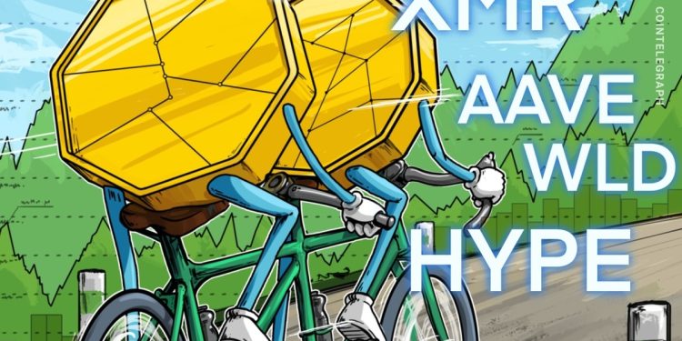 Bitcoin holds key support as HYPE, XMR, AAVE, WLD lead altcoin rally