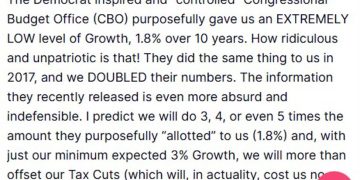 Trump: CBO purposely gave us a extremely low level of growth