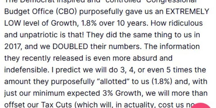 Trump: CBO purposely gave us a extremely low level of growth