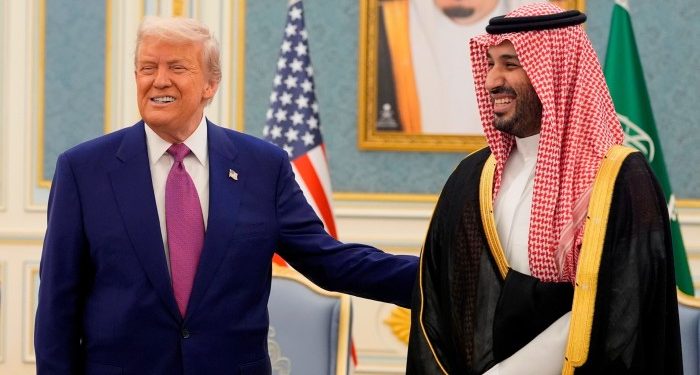 Donald Trump speaks to Saudi forum after agreeing $600bn AI and defence deal