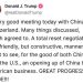 Trump sends a positive message on trade with China