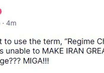 Trump is tweeting about regime change in Iran