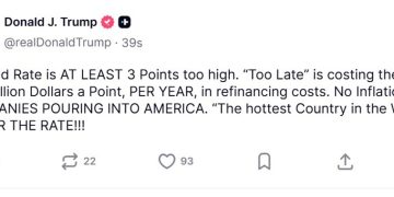 Trump: Rates are at least 3 points too high